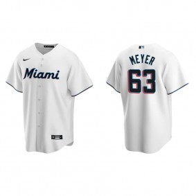 Men's Miami Marlins Max Meyer White Replica Alternate Jersey