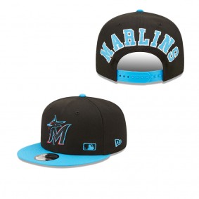 Men's Miami Marlins Black Blue Flawless 9FIFTY Snapback Hat