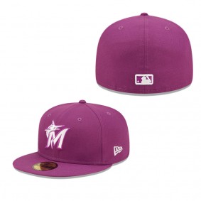 Men's Miami Marlins New Era Grape Logo 59FIFTY Fitted Hat