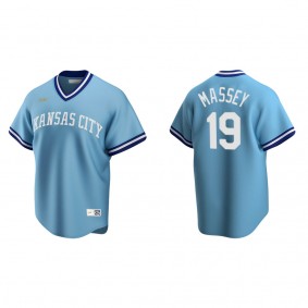 Men's Michael Massey Kansas City Royals Light Blue Cooperstown Collection Road Jersey
