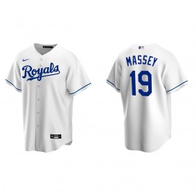Men's Michael Massey Kansas City Royals White Replica Home Jersey