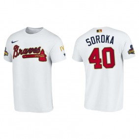 Men's Atlanta Braves Mike Soroka White 2022 Gold Program T-Shirt