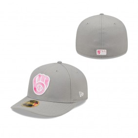Men's Milwaukee Brewers New Era Gray 2022 Mother's Day On-Field Low Profile 59FIFTY Fitted Hat
