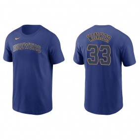 Men's Jesse Winker Milwaukee Brewers Royal Name & Number T-Shirt