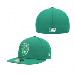 Men's Milwaukee Brewers Kelly Green Logo 59FIFTY Fitted Hat