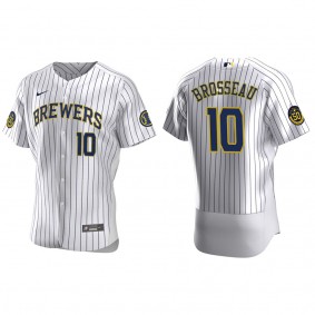 Men's Mike Brosseau Milwaukee Brewers White Authentic Home Jersey