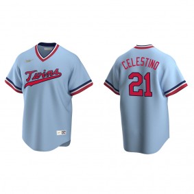 Men's Gilberto Celestino Minnesota Twins Light Blue Cooperstown Collection Road Jersey
