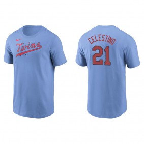 Men's Gilberto Celestino Minnesota Twins Light Blue Name & Number T-Shirt