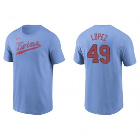 Men's Pablo Lopez Minnesota Twins Light Blue Name & Number T-Shirt