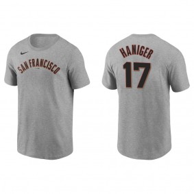 Men's San Francisco Giants Mitch Haniger Gray Name & Number T-Shirt