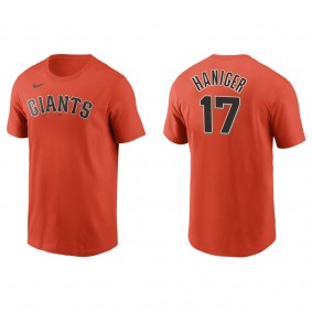 Men's San Francisco Giants Mitch Haniger Orange Name & Number T-Shirt
