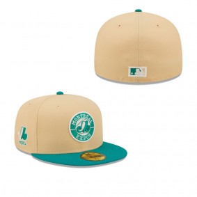 Men's Montreal Expos Natural Teal Cooperstown Collection Mango Forest 59FIFTY fitted hat