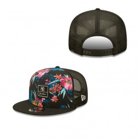 Men's New York Yankees Black Tropic Trucker 9FIFTY Snapback Hat