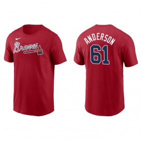 Men's Atlanta Braves Nick Anderson Red Name & Number T-Shirt