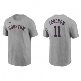 Men's Houston Astros Niko Goodrum Gray Name & Number Nike T-Shirt
