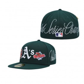 Men's Oakland Athletics Green Historic World Series Champions 59FIFTY Fitted Hat