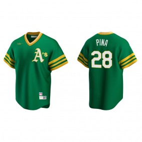 Men's Manny Pina Oakland Athletics Kelly Green Cooperstown Collection Road Jersey