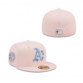 Men's Oakland Athletics Pink Sky Blue 1972 World Series Undervisor 59FIFTY Fitted Hat