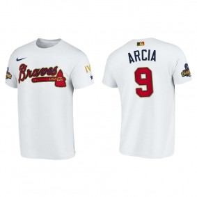Men's Atlanta Braves Orlando Arcia White 2022 Gold Program T-Shirt