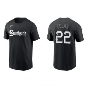 Men's Oscar Colas Chicago White Sox Black City Connect Wordmark T-Shirt