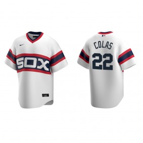 Men's Oscar Colas Chicago White Sox White Cooperstown Collection Home Jersey
