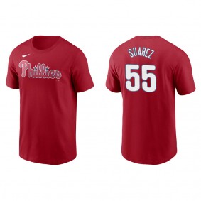 Men's Ranger Suarez Philadelphia Phillies Red Name & Number T-Shirt