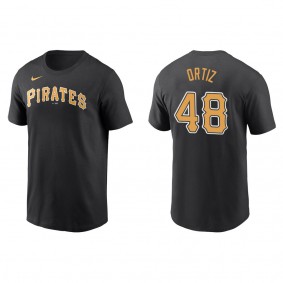 Men's Luis Ortiz Pittsburgh Pirates Black Name & Number T-Shirt