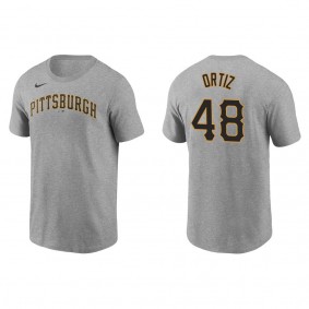 Men's Luis Ortiz Pittsburgh Pirates Gray Name & Number T-Shirt