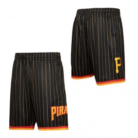 Men's Pittsburgh Pirates Mitchell & Ness Black Team ID Mesh Shorts