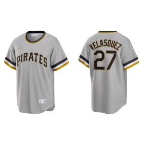 Men's Vince Velasquez Pittsburgh Pirates Gray Cooperstown Collection Road Jersey
