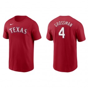 Men's Robbie Grossman Texas Rangers Red Name & Number T-Shirt