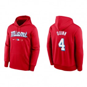 Men's Miami Marlins Roman Quinn Red 2021 City Connect Therma Hoodie