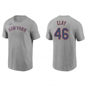 Men's New York Mets Sam Clay Gray Name & Number T-Shirt