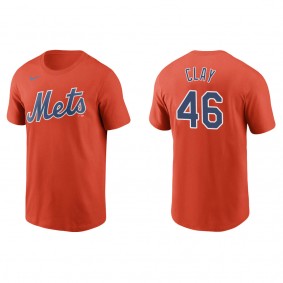 Men's New York Mets Sam Clay Orange Name & Number T-Shirt