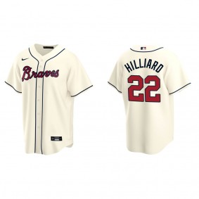 Men's Atlanta Braves Sam Hilliard Cream Replica Alternate Jersey
