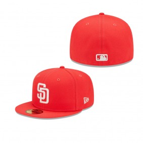 Men's San Diego Padres Red Lava Highlighter Logo 59FIFTY Fitted Hat