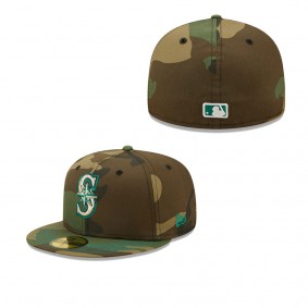 Men's Seattle Mariners Camo Team Color Undervisor 59FIFTY Fitted Hat