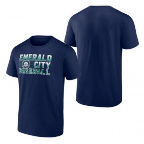 Men's Seattle Mariners Navy Emerald Baseball T-Shirt