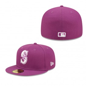 Men's Seattle Mariners New Era Grape Logo 59FIFTY Fitted Hat