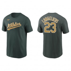 Men's Shea Langeliers Oakland Athletics Green Name & Number T-Shirt