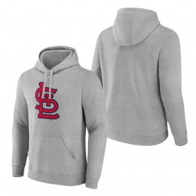 Men's St. Louis Cardinals Heather Gray Official Logo Fitted Pullover Hoodie