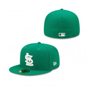 Men's St. Louis Cardinals Kelly Green Logo White 59FIFTY Fitted Hat