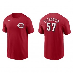 Men's Cincinnati Reds Stuart Fairchild Red Name & Number T-Shirt