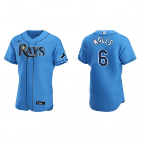Men's Taylor Walls Tampa Bay Rays Light Blue Authentic Jersey