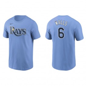 Men's Taylor Walls Tampa Bay Rays Light Blue Name & Number T-Shirt