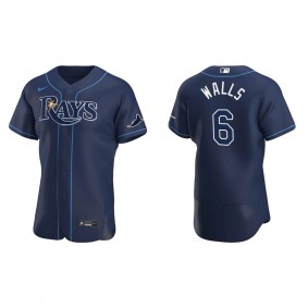 Men's Taylor Walls Tampa Bay Rays Navy Authentic Alternate Jersey