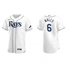 Men's Taylor Walls Tampa Bay Rays White Authentic Home Jersey