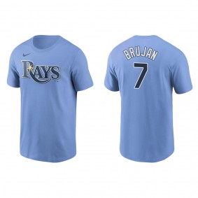 Men's Vidal Brujan Tampa Bay Rays Light Blue Name & Number T-Shirt