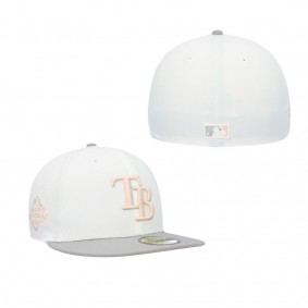 Men's Tampa Bay Rays White Gray 2008 World Series Side Patch Undervisor 59FIFTY Fitted Hat