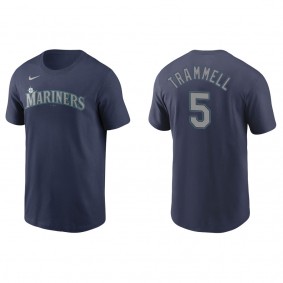 Men's Seattle Mariners Taylor Trammell Navy Name & Number T-Shirt